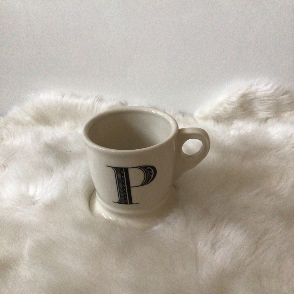 Anthropologie letter P monogram coffee cup